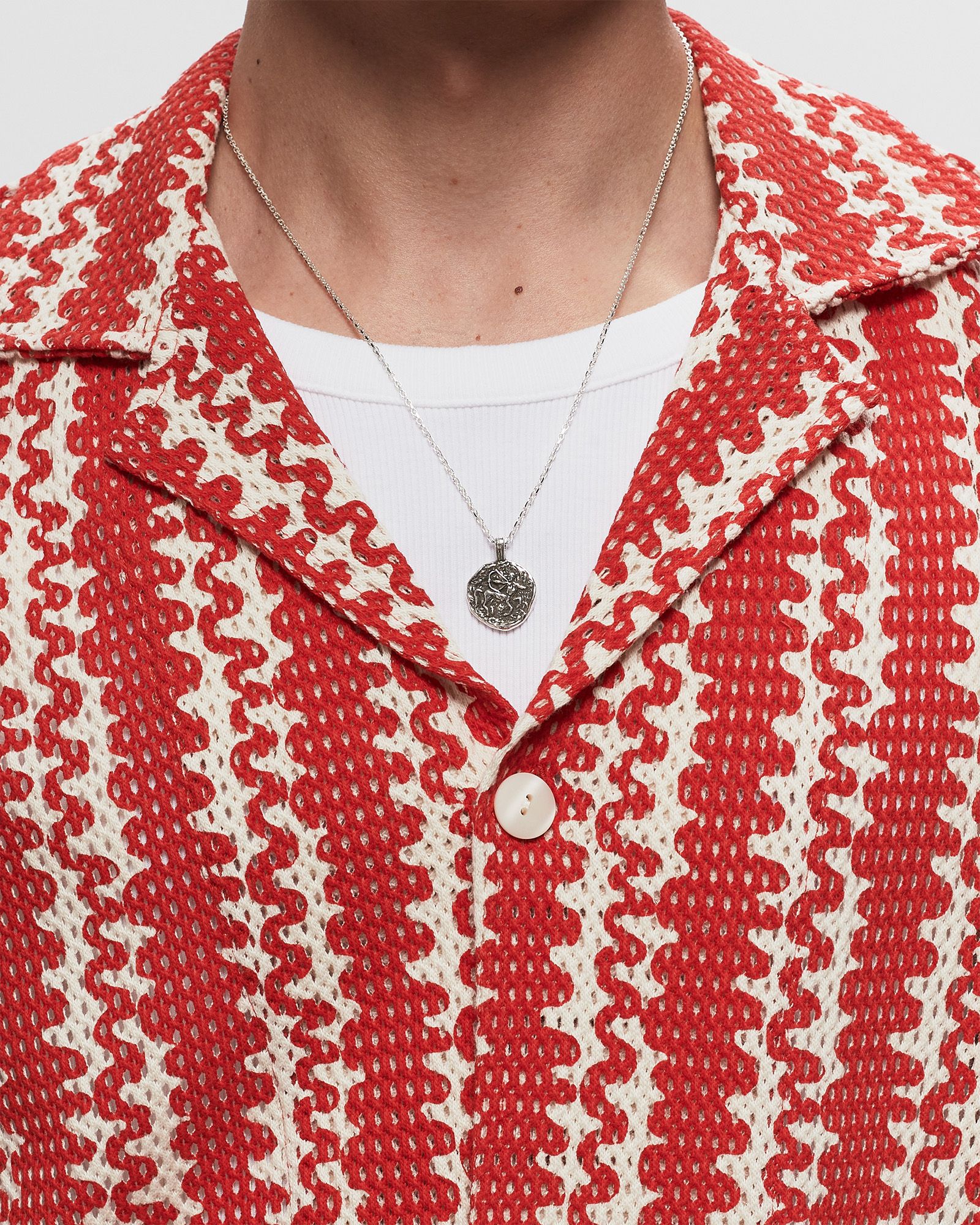 Red Scribble Cuba Net Shirt