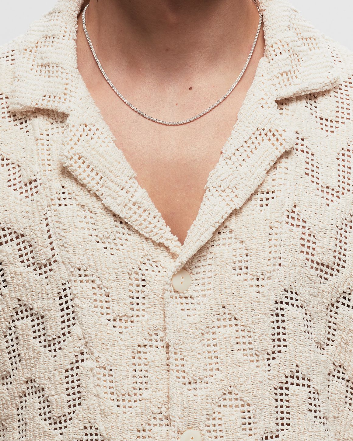 OAS Atlas Cuba Crochet Shirt Off White at CareOfCarl.com