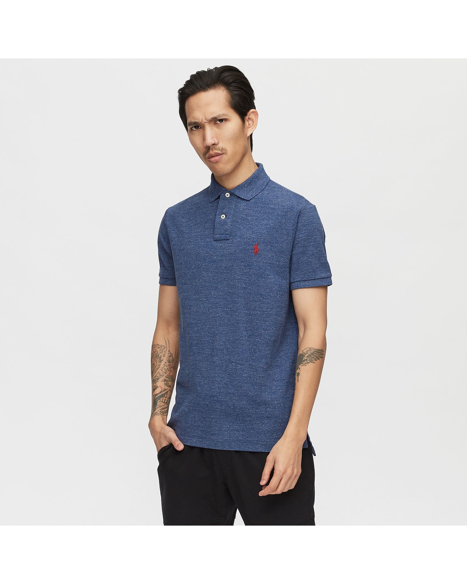 Custom Slim Fit Mesh Polo Shirt