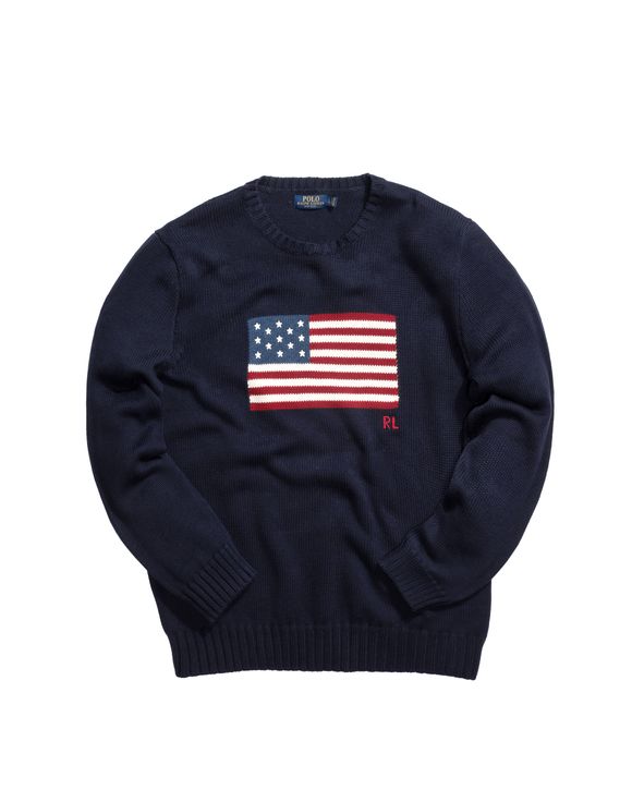 Polo ralph lauren hot sale flag sleeve sweatshirt