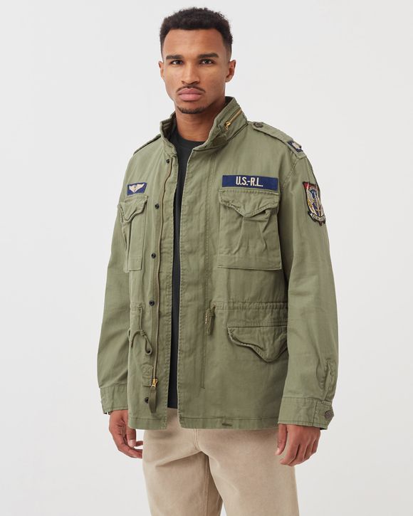 Polo Ralph Lauren M65 COMBAT-LINED-JACKET Green - SOLDIER OLIVE W/ PATCHES