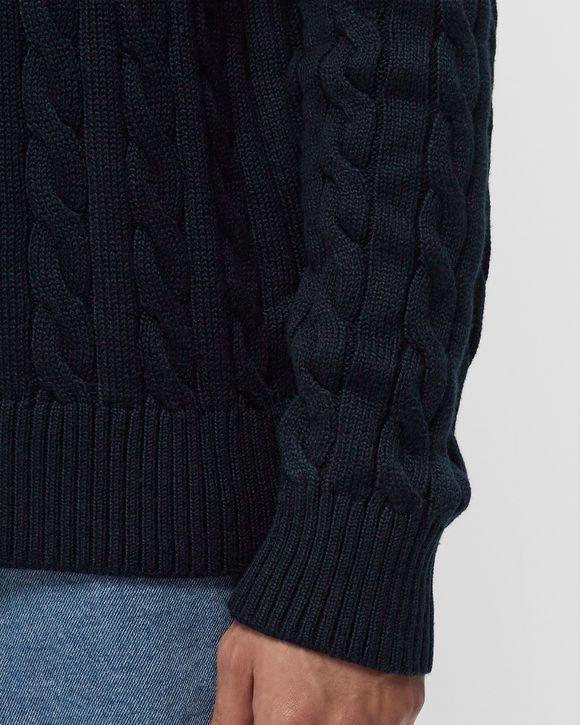 Polo Ralph Lauren CABLE-KNIT COTTON QUARTER-ZIP JUMPER Blue