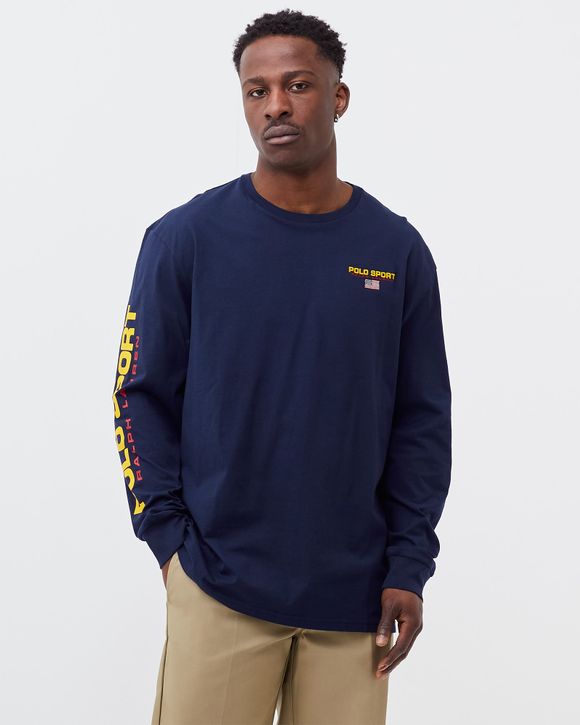 Tシャツ・カットソー Ralph Lauren SPORT SHIRT LONG SLEEVE (710 792041 004 BLUE) Polo Ralph Lauren LONG SLEEVE TEE Blue | BSTN Store