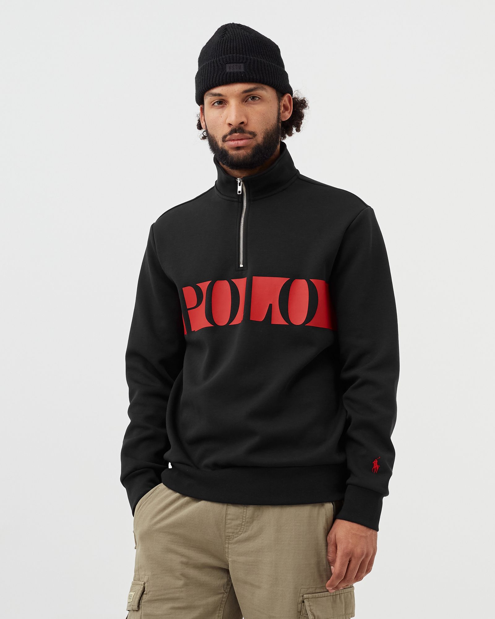 Logo Double-Knit Half Zip Sweatshirt