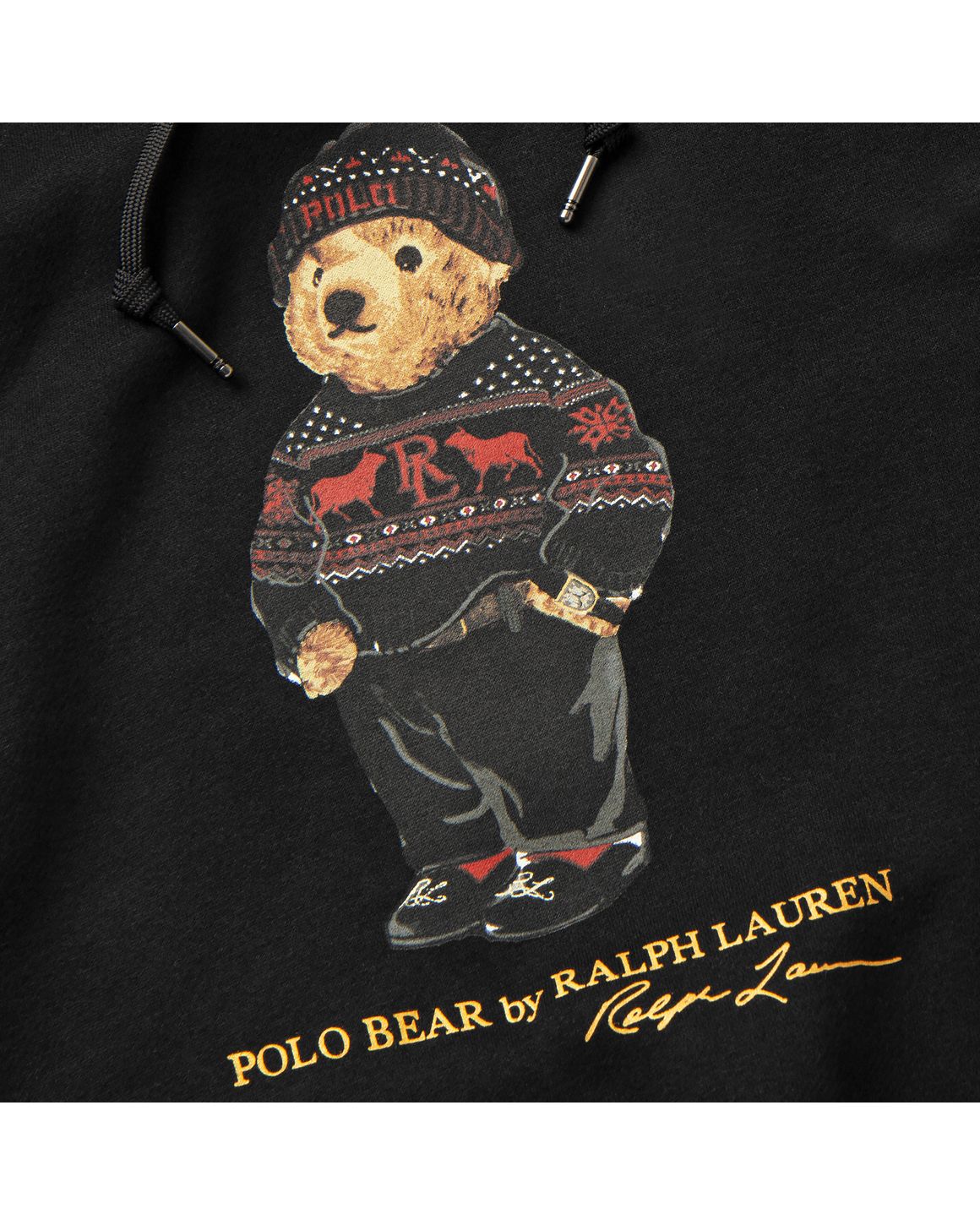 Black polo bear hoodie deals