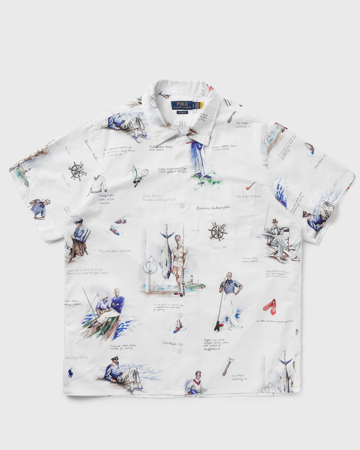 最大15%OFFクーポン Ralph Polo Lauren Multi Shirt Camp Oxford Print Fit Classic トップス
