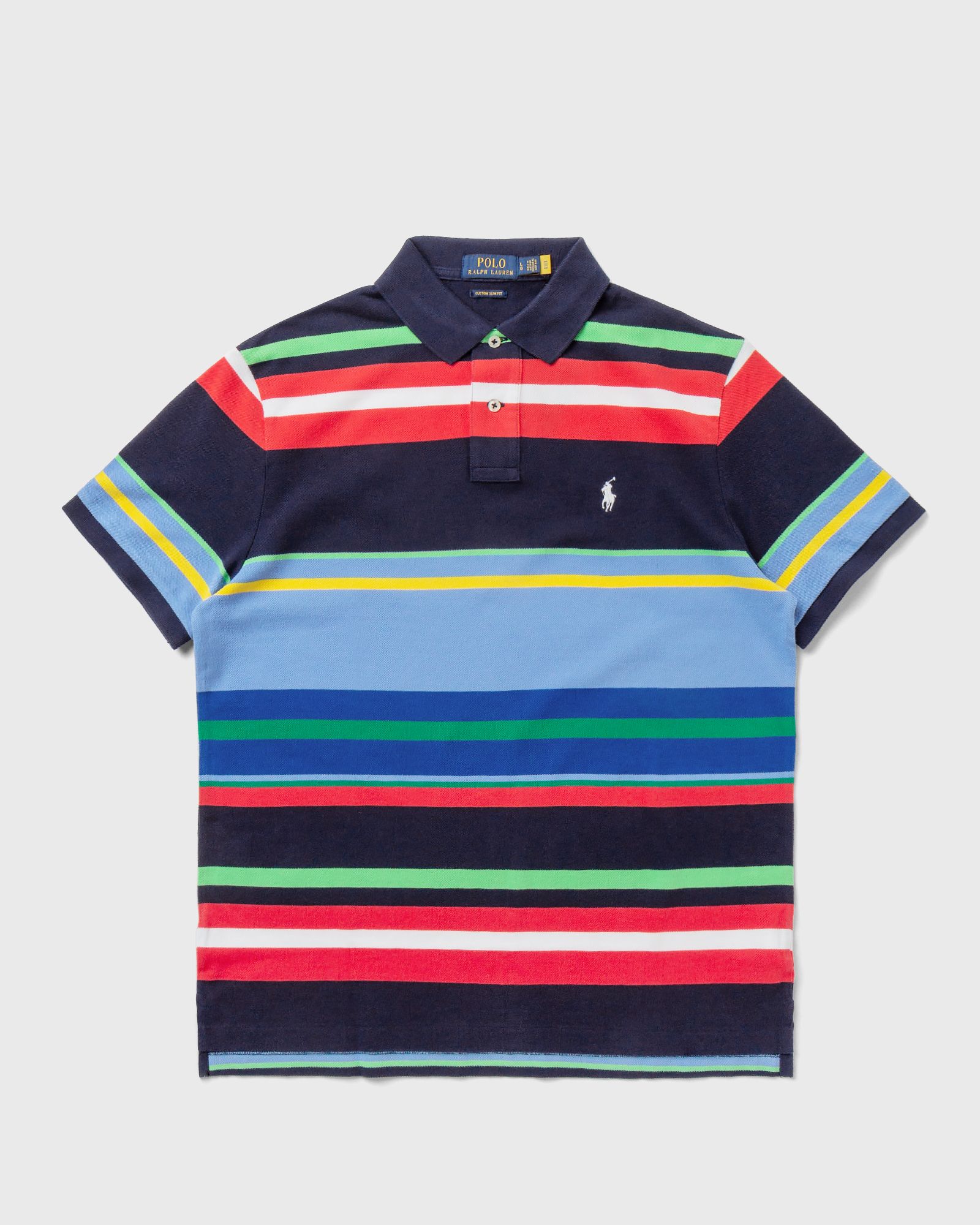 Custom Slim Fit Striped Mesh Polo Shirt