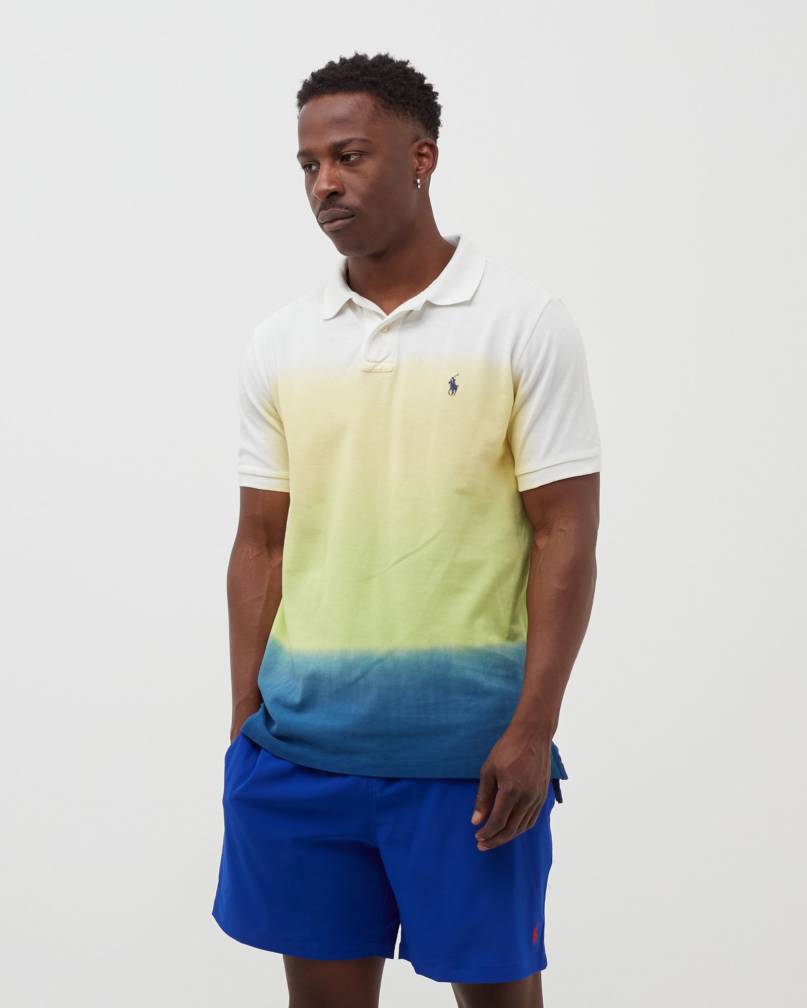 Custom Slim Fit Dip-Dyed Mesh Polo Shirt