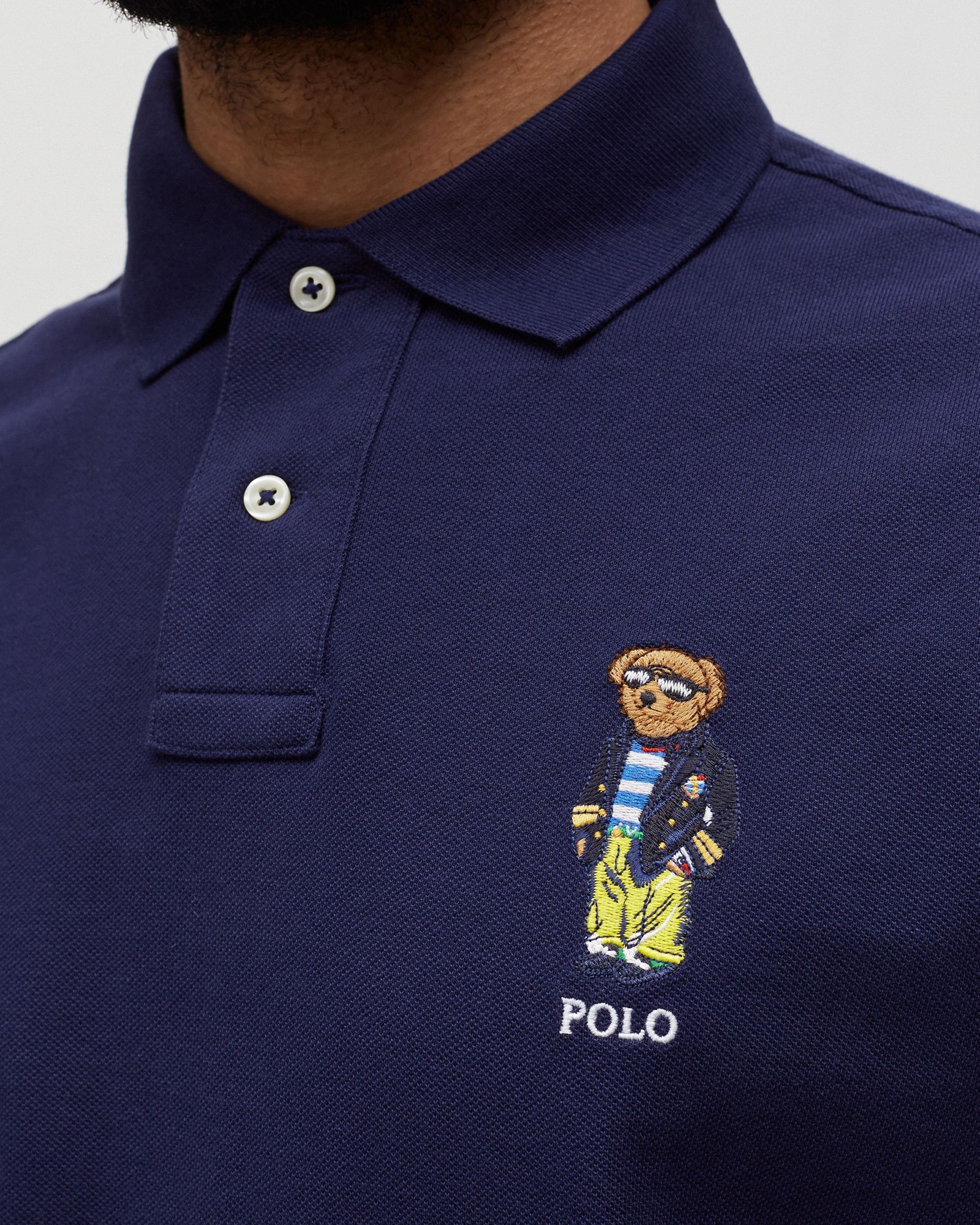 Custom Slim Fit Polo Bear Mesh Polo
