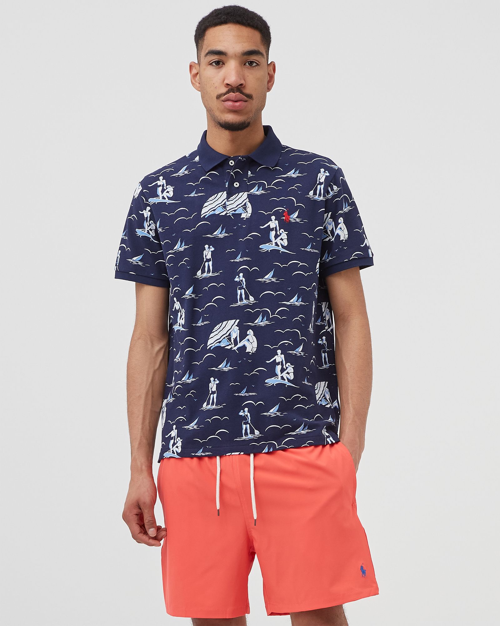 Custom Slim Fit Swimmer Mesh Polo Shirt