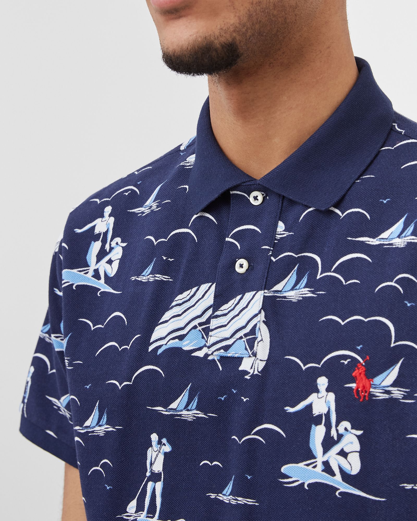 Custom Slim Fit Swimmer Mesh Polo Shirt