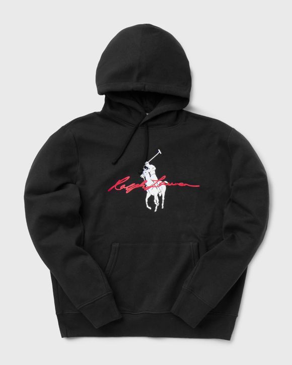 Black polo hoodie hot sale with white horse