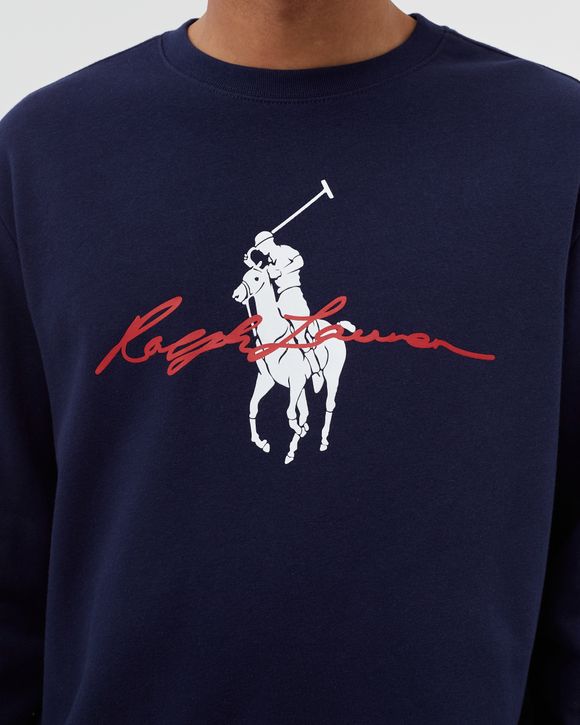 Polo Ralph Lauren Big Pony Logo Fleece Sweatshirt Blue - CRUISE NAVY