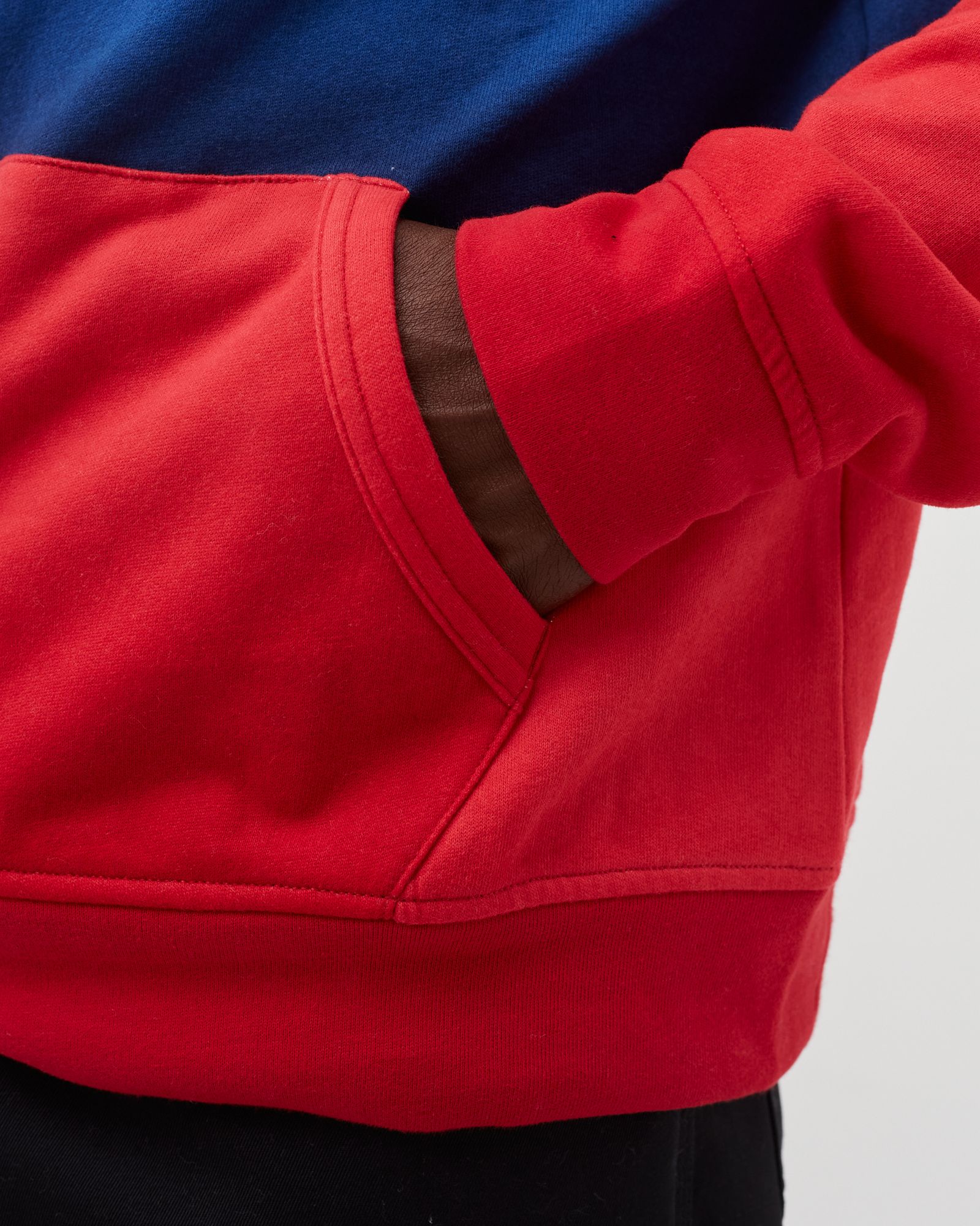 STRIPED FLEECE HOODIE