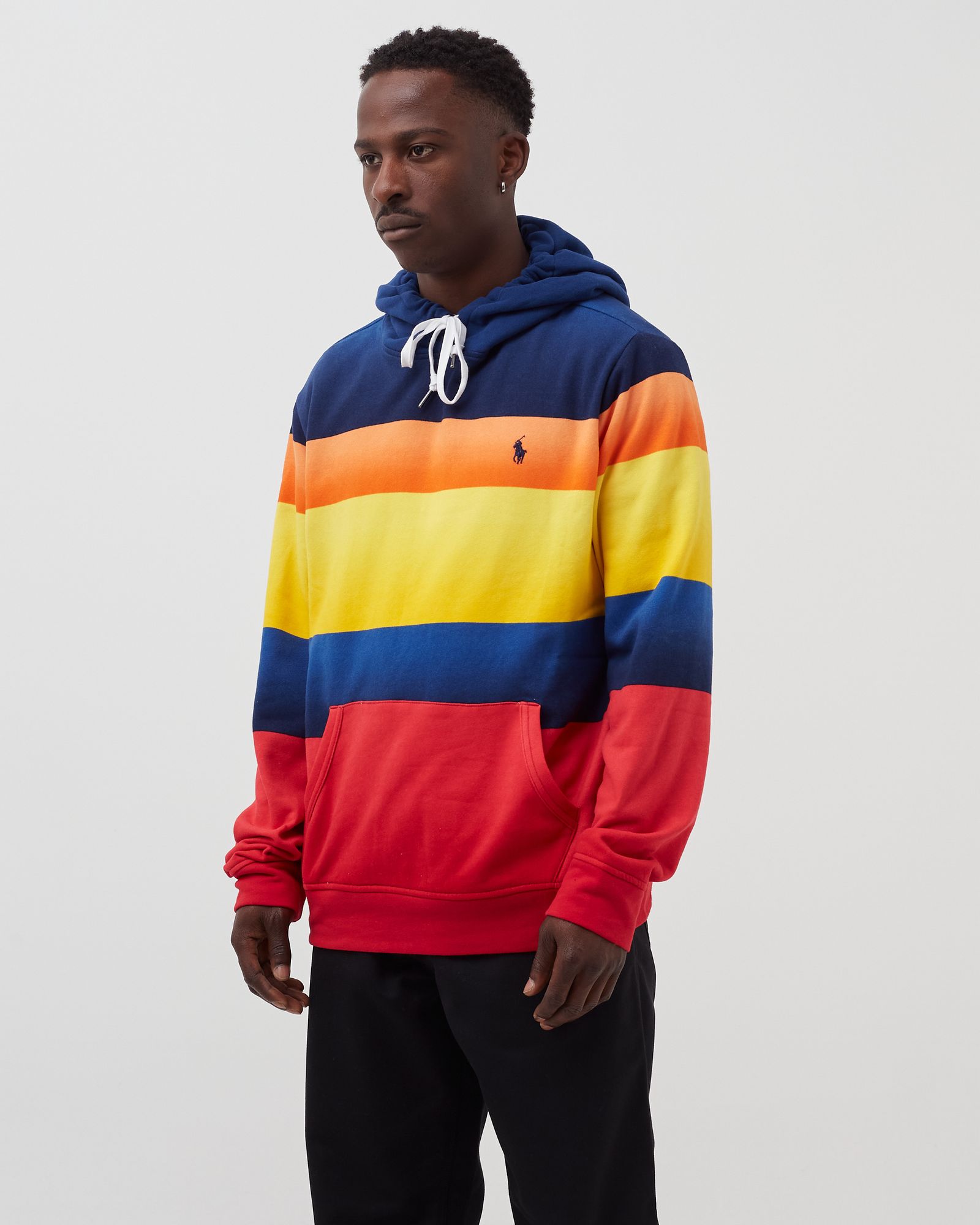 STRIPED FLEECE HOODIE