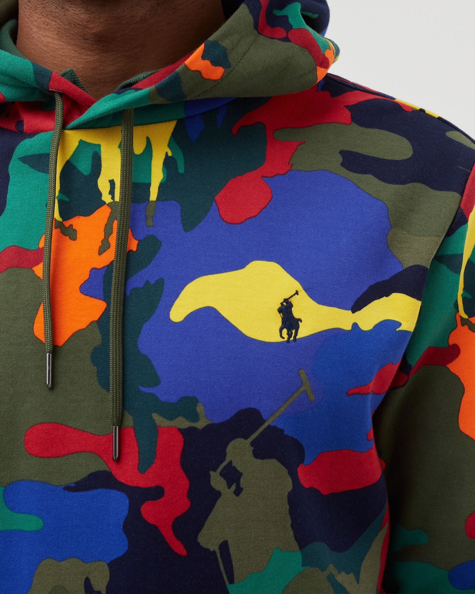 POLO PONY CAMO DOUBLE-KNIT HOODIE
