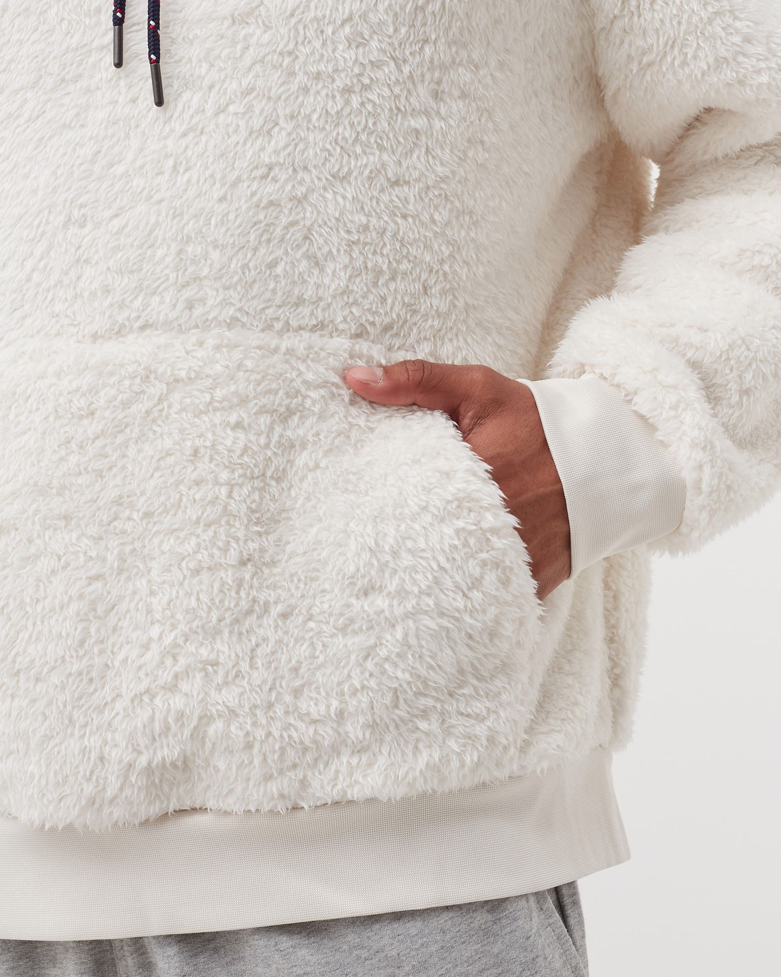 BORG FLEECE POPOVER HOODIE