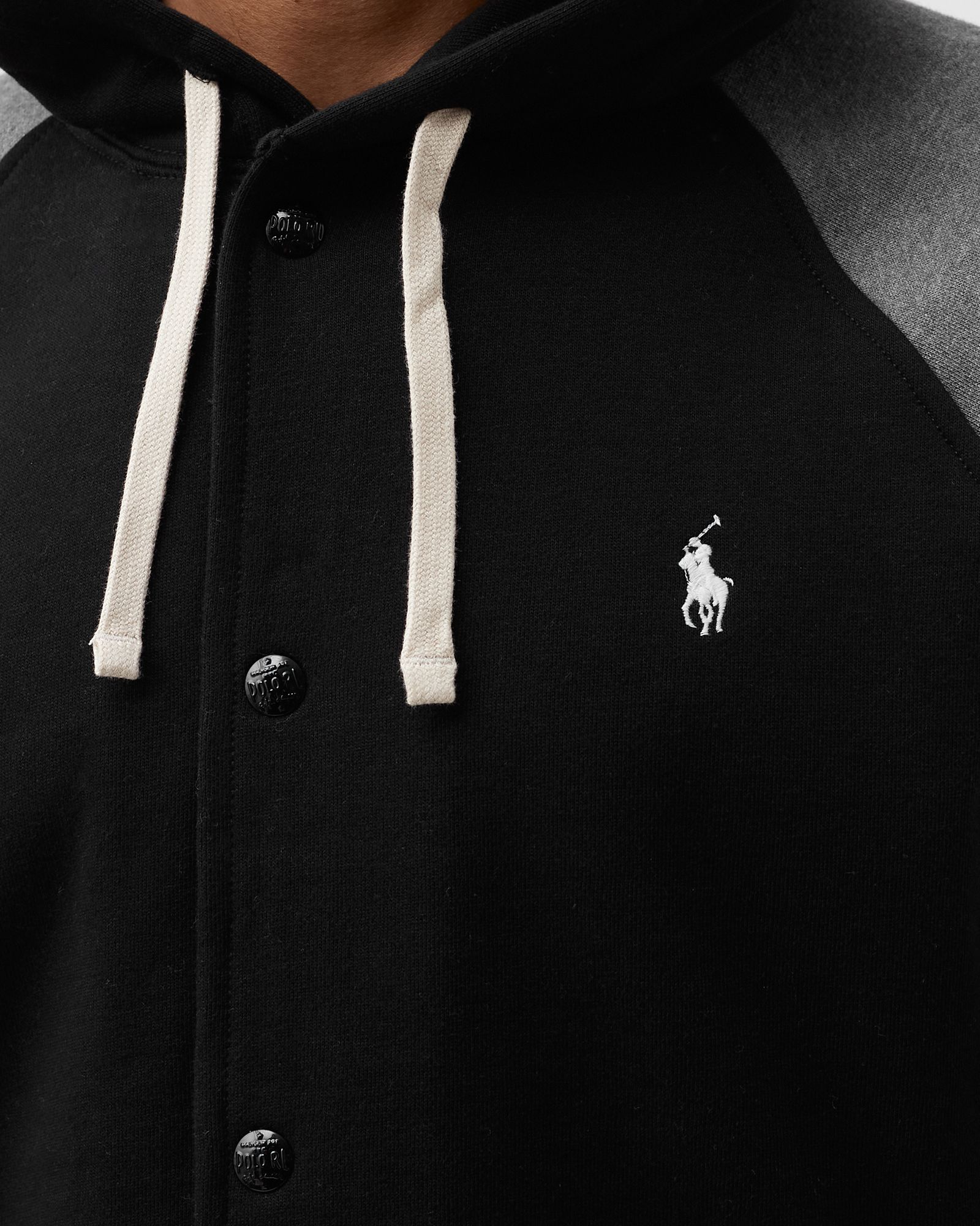 FLEECE HOODED BASEBALL JACKET