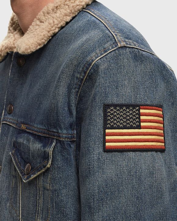 Ralph lauren fleece lined denim jacket hot sale