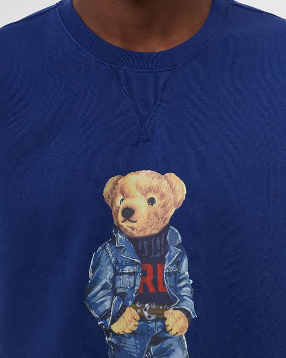 L/S FLEECE POLO BEAR CREWNECK SWEATSHIRT HARRISON BLUE