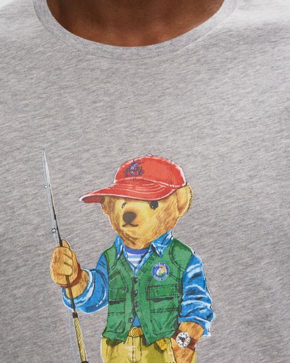 polo ralph lauren t-shirt man sscncmslm1-short sleeve-t-shirt 710853310019  andover htr fishing bear Talla S Color gris