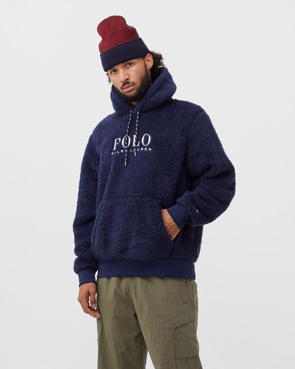 Polo Ralph Lauren BORG FLEECE POPOVER HOODIE Blue CRUISE NAVY