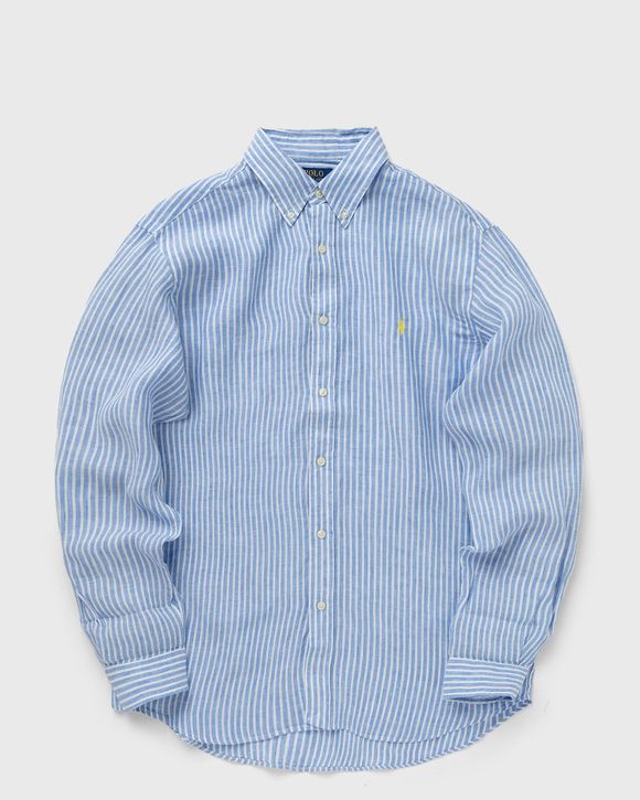 Tシャツ・カットソー Ralph Lauren SPORT SHIRT LONG SLEEVE (710 873446 001 BLUE) POLO RALPH LAUREN - Men Long Sleeve Cotton Honeycomb Texture