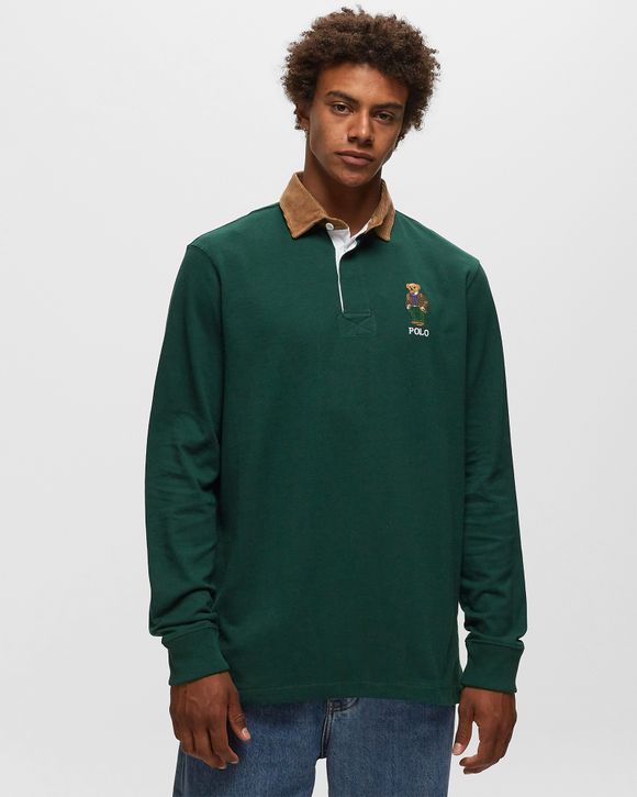 Polo Ralph Lauren L/S RUGBY SHIRT Green - COLLEGE GREEN HRTG BEAR