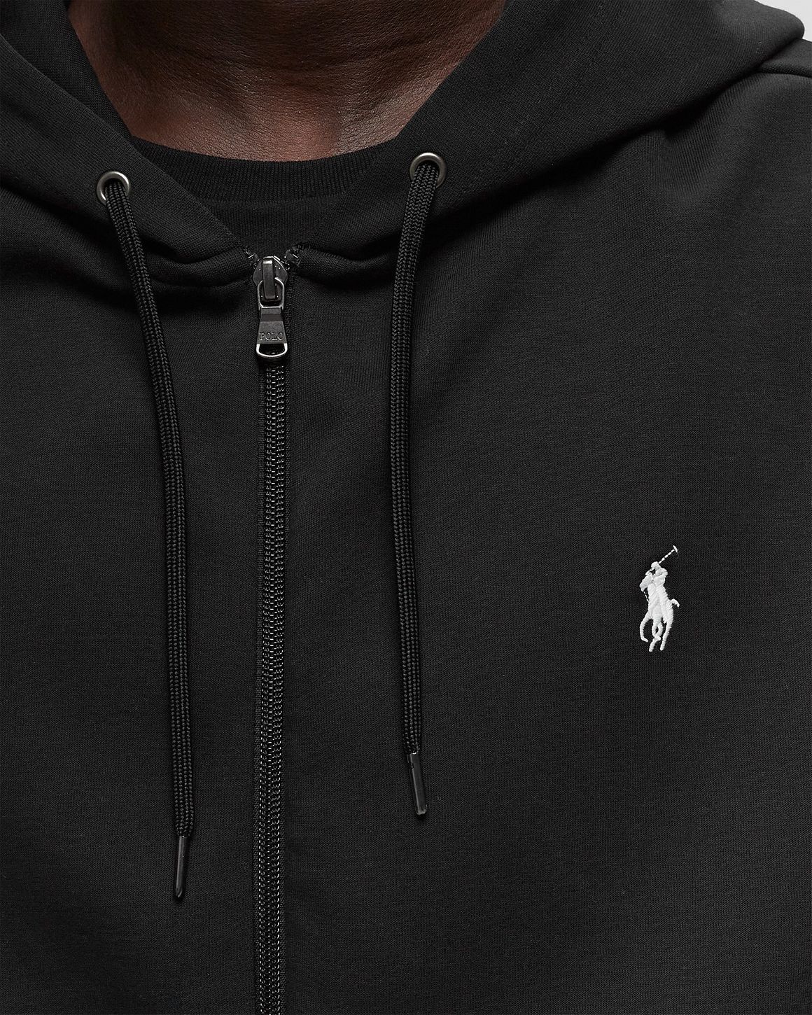 Black polo fleece jacket online