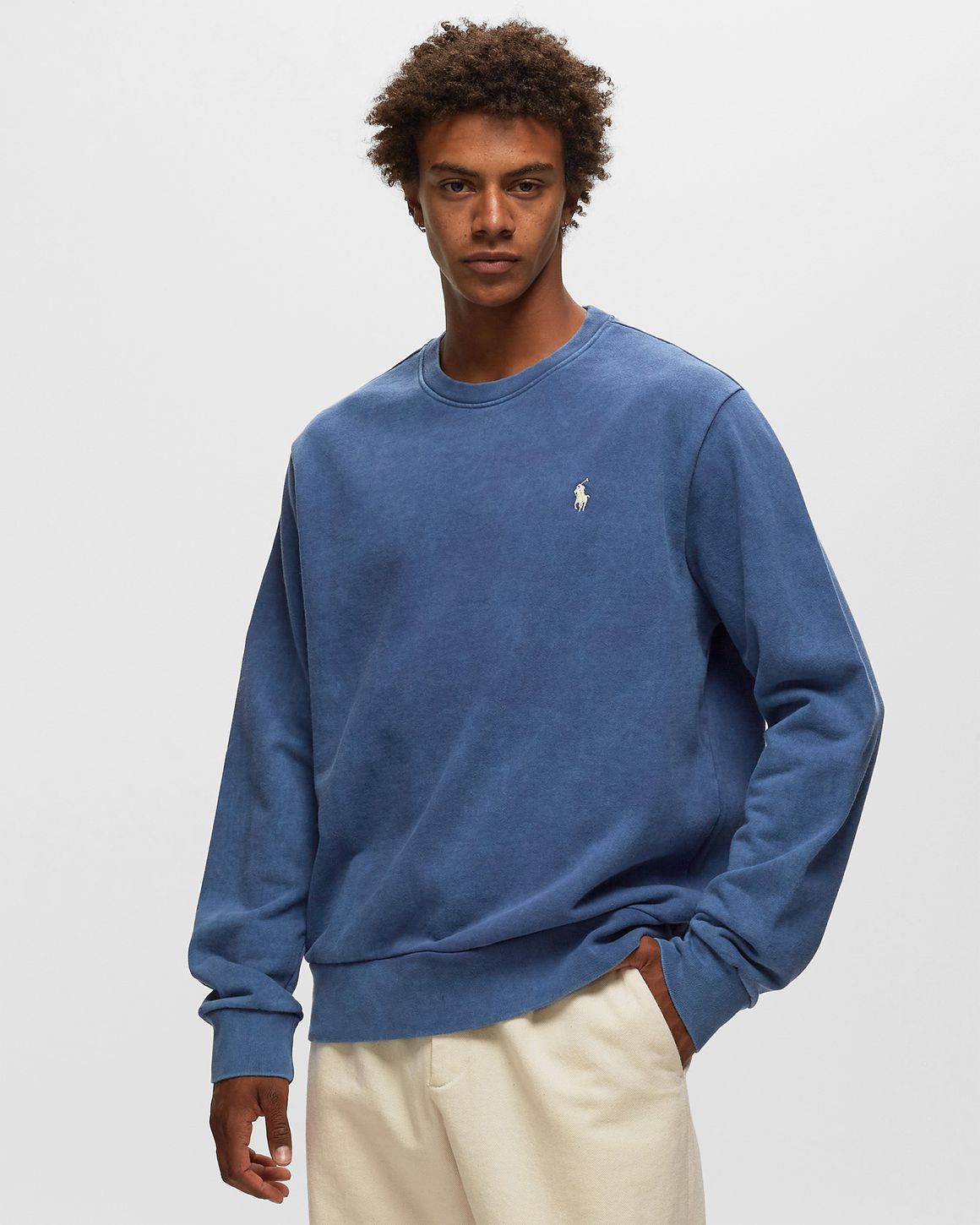 ★POLO RALPH LAUREN★ Long sleeve logo sweatshirt (NAVY) Logo-Embroidered Fleece Sweatshirt
