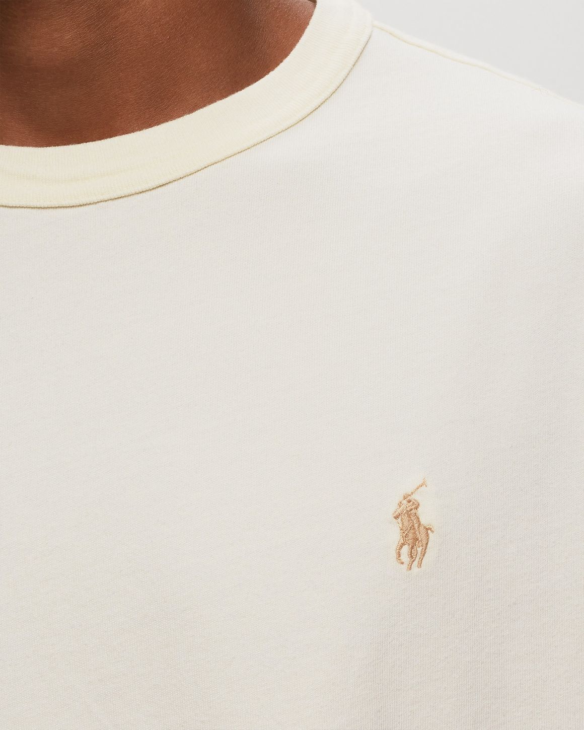 Tシャツ・カットソー RALPH LAUREN Classic Short Sleeve T-Shirt Beige White RALPH LAUREN Classic Short Sleeve T-Shirt Beige White (Ralph