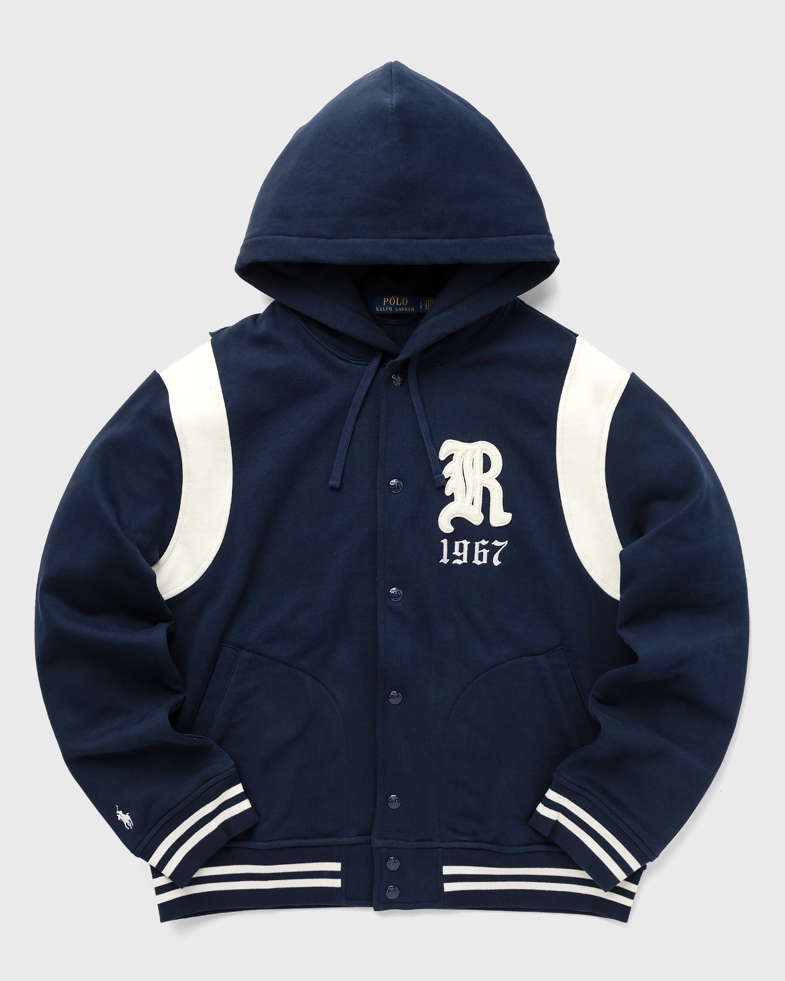 Polo Ralph Lauren - baseblhoodm1-l/s hooded baseball jacket men college jackets|hoodies|zippers blue in größe:xl
