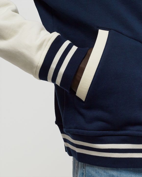 Mens Navy & White Baseball Jacket