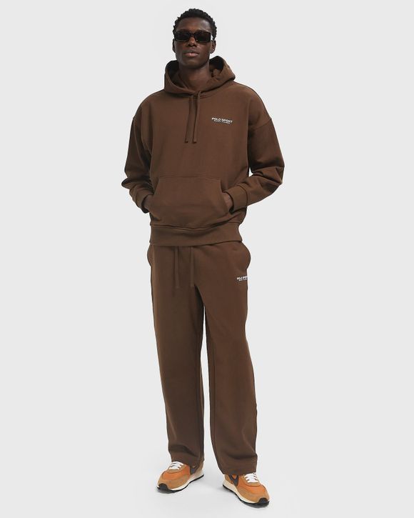 【関税&送料込】Polo Ralph Lauren Brown Cotton Hoodie Polo Ralph Lauren Big &Tall Ghurka Brown Cotton Blend Fleece