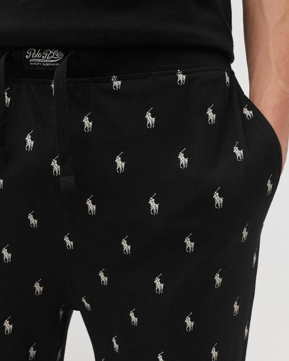 POLO RALPH LAUREN Black & White SIGNATURE PONY Cotton PAJAMA PANTS