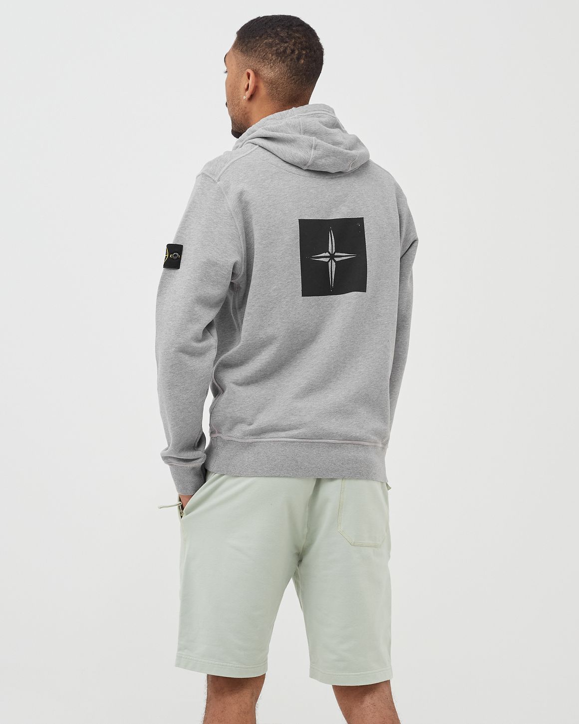 Stone Island Stencil Hoodie Grey BSTN Store