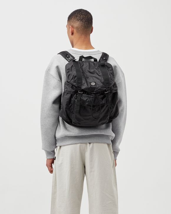 Stone Island MUSSOLA GOMMATA CANVAS PRINT BACKPACK Black black