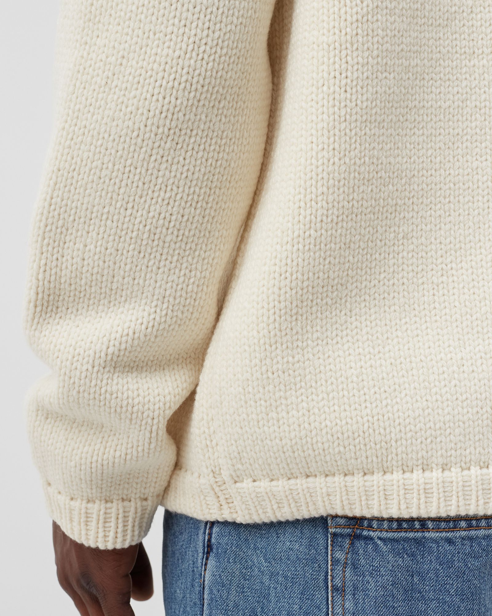 LAMBSWOOL WITH FABRIC DETAILS SWEATER