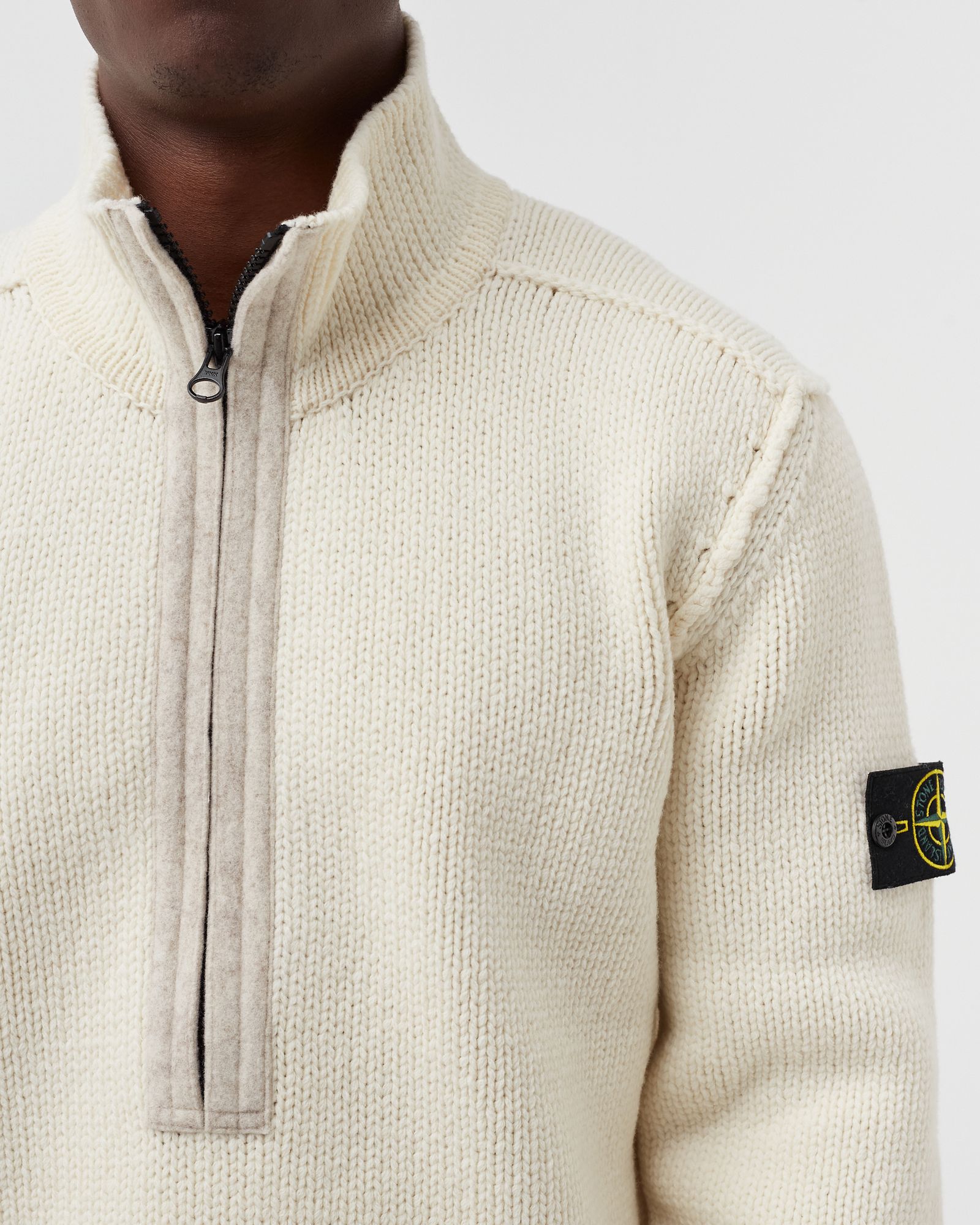 LAMBSWOOL WITH FABRIC DETAILS SWEATER