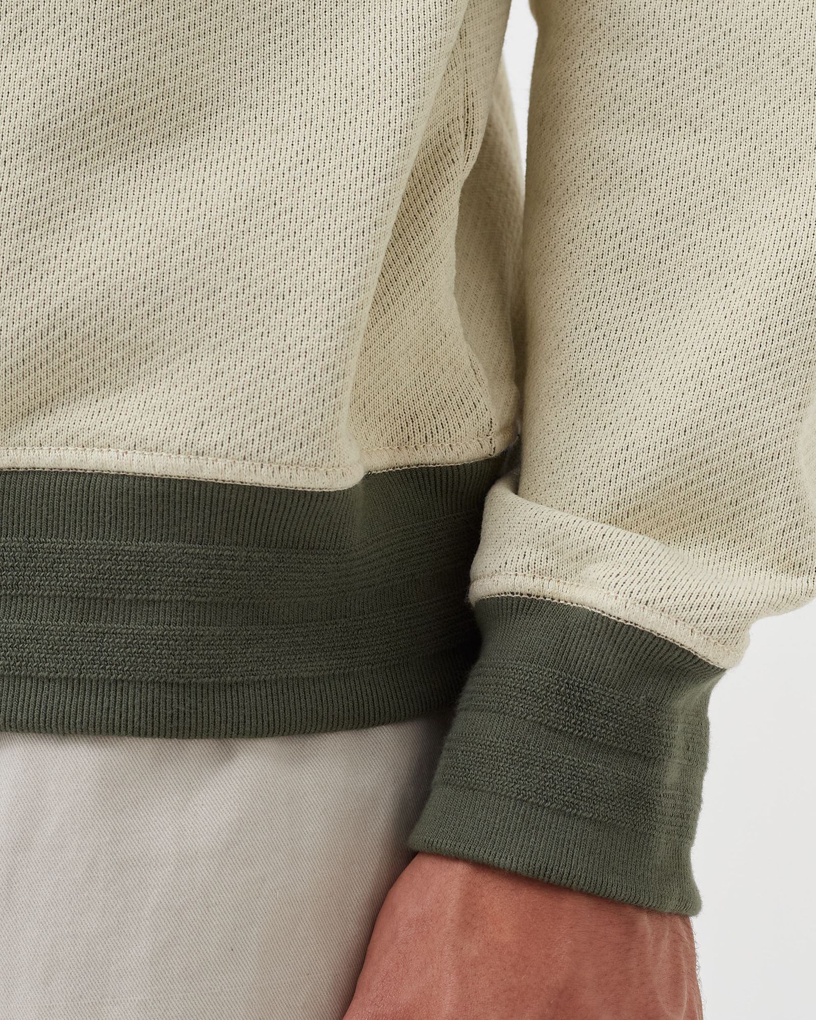 DIAGONAL WEAVED POLYESTER COTTON FLEECE ZIP Sweatshirt