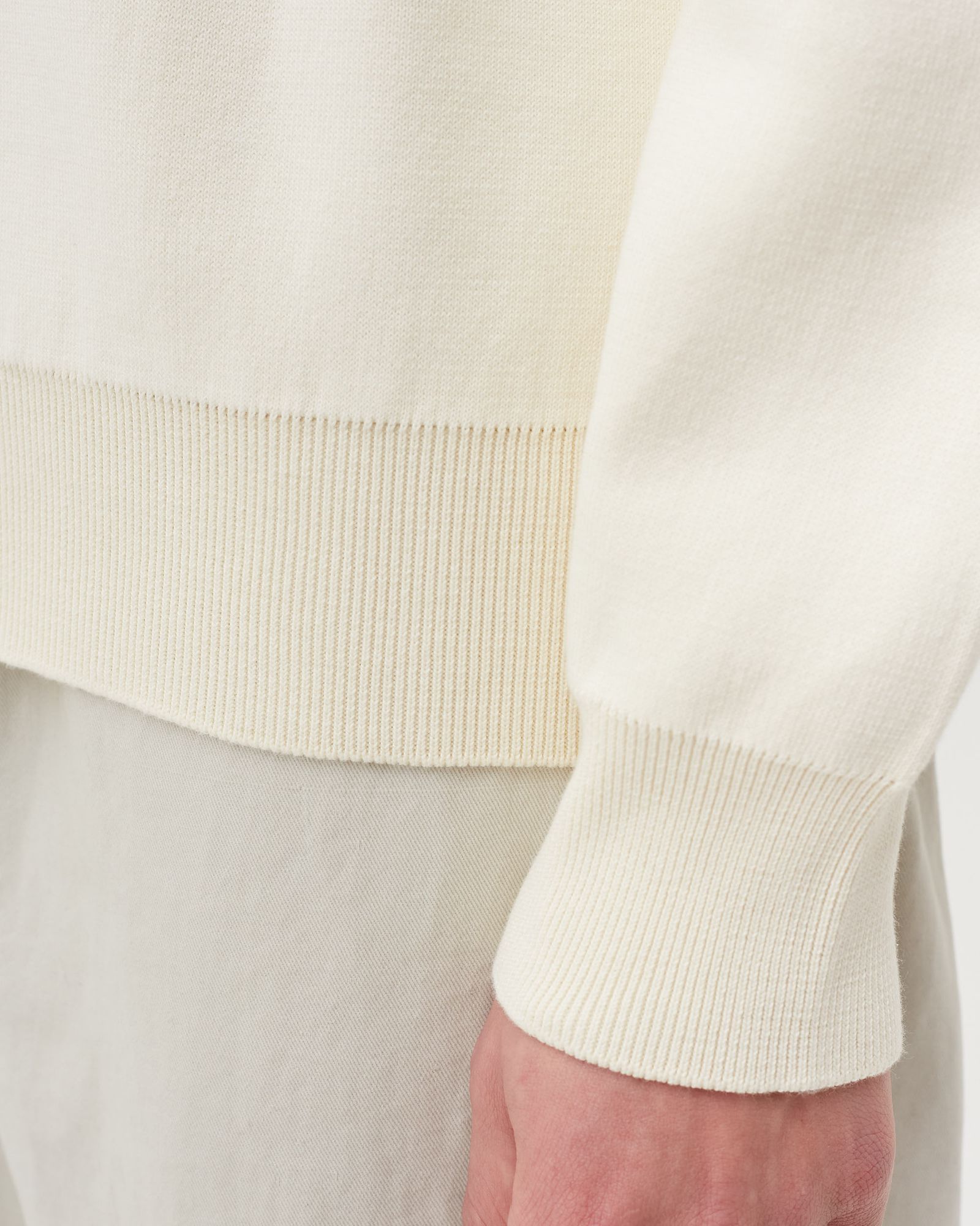 Soft Cotton Double Face Construction Knit Sweater