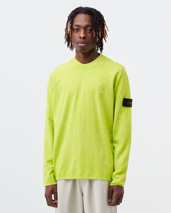 Stone Island Pure Cotton Knit Off-Dye OVD Treatment Yellow - LIMONE