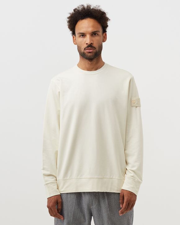 Stone Island Cotton Stretch Fleece Ghost Piece Sweater White - BCO NATURALE