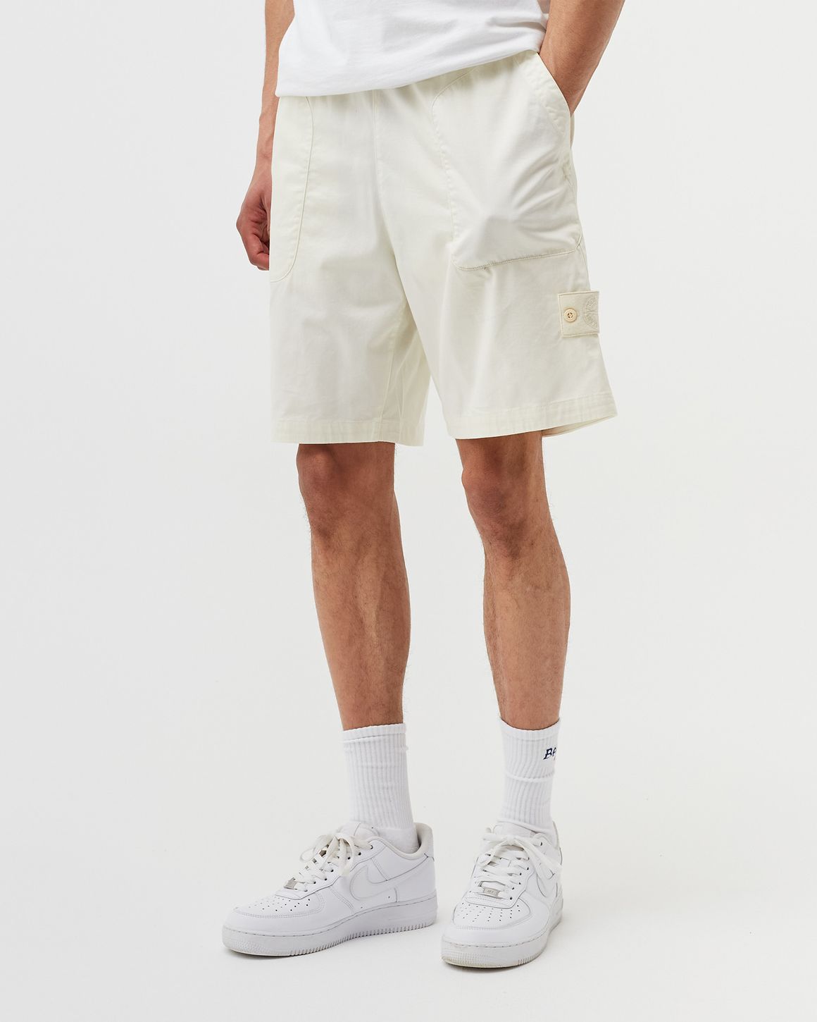 Stone island ghost wool shorts on sale