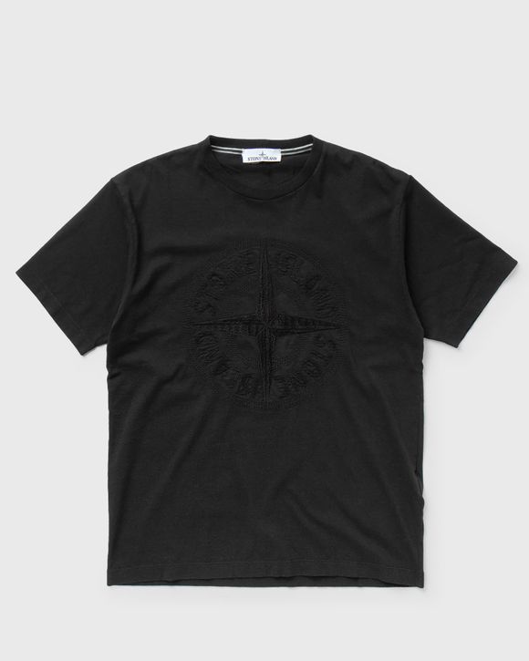 Black stone island t shirt big logo clearance