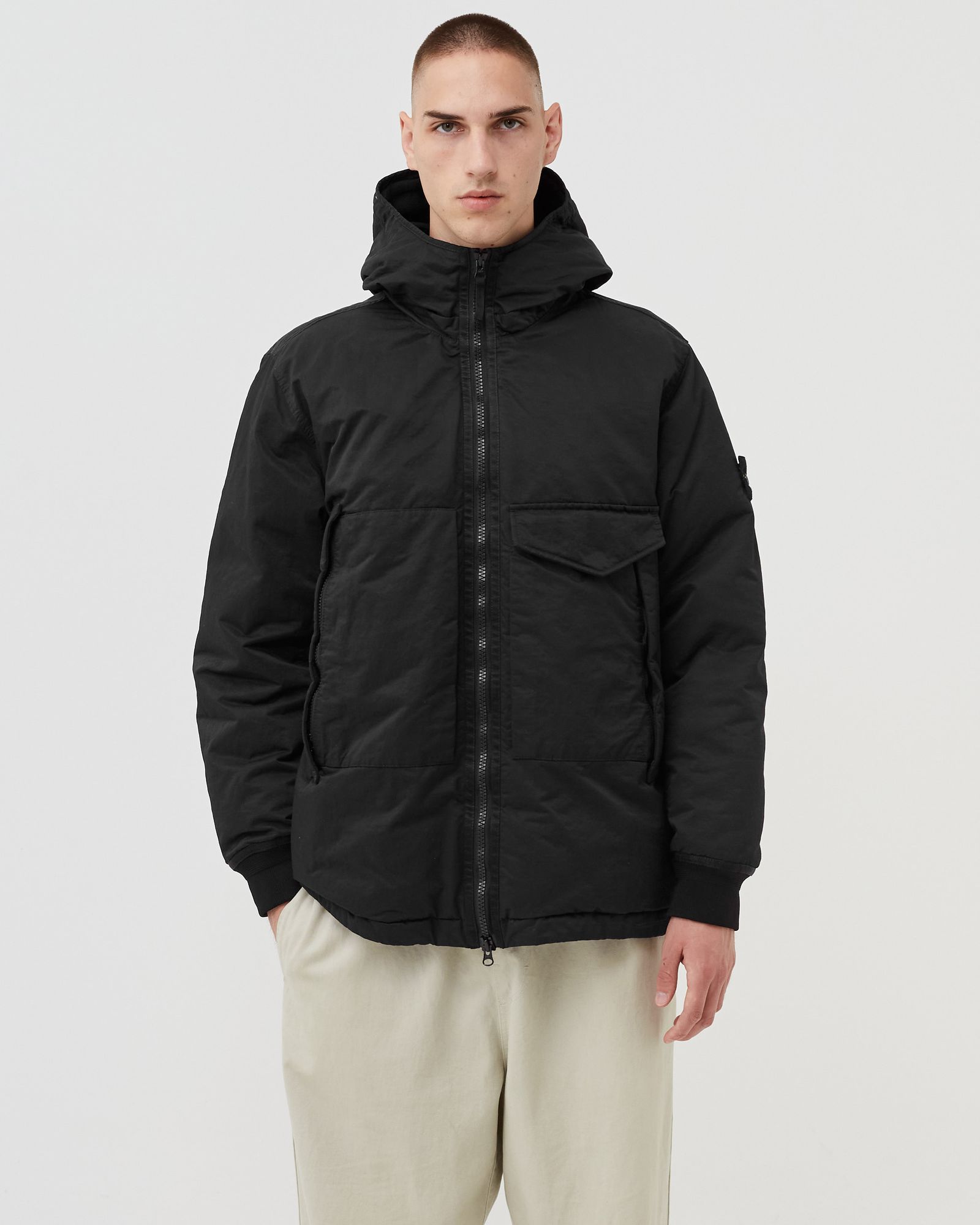 Real Down Jacket Opaque Nylon Twill