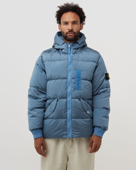 Stone Island Real Down Jacket Nylon Metal In Econyl Blue - CTA ZUCCHERO