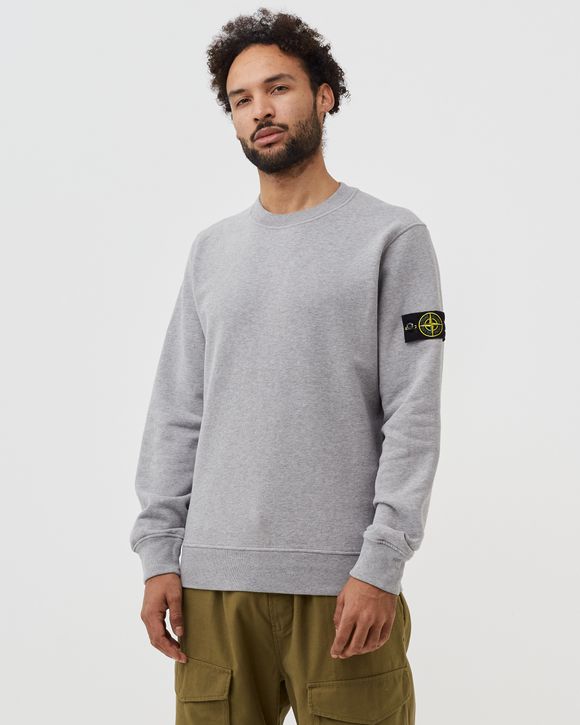 Stone Island Sweatshirt Brushed Cotton Fleece Grey POLVERE MELANGE