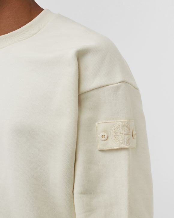 Cream stone island online sweatshirt