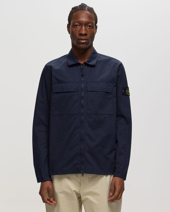 Stone island cheap overshirt navy blue